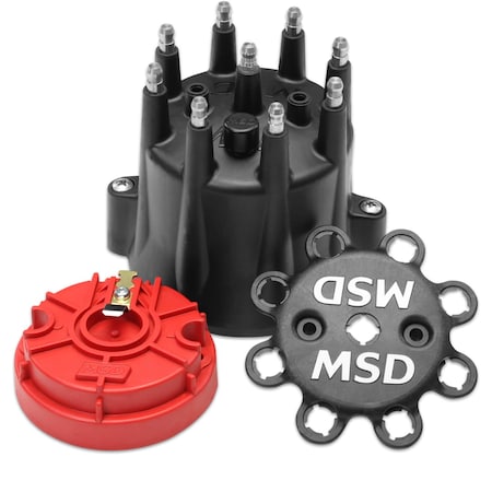 Msd Ignition BLACK, V8, HEI TERMINAL CAP & ROTOR KIT 84336